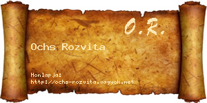 Ochs Rozvita névjegykártya